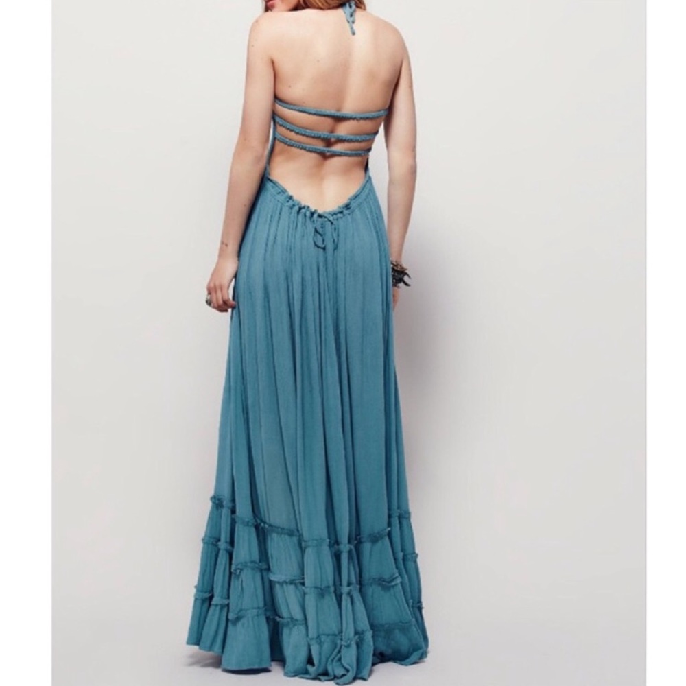 Bohemian Halter Backless Extratropical Maxi Dress - Picture 3 of 6
